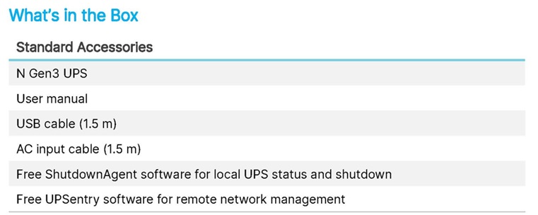 in box of the delta NX-1kva ups